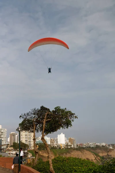 Atracción Cielo Parapente Sobre Miraflores Lima —  Fotos de Stock