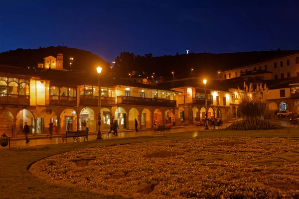 Night Scenes Historic Cuzco Cusco Peru Former Capital Inca Empire — Stock Photo, Image