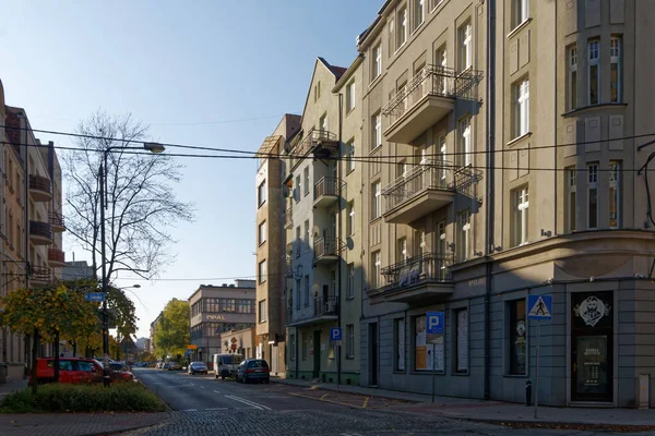 Sobieskiego Street Downtown Katowice Historic Part Town — Fotografia de Stock