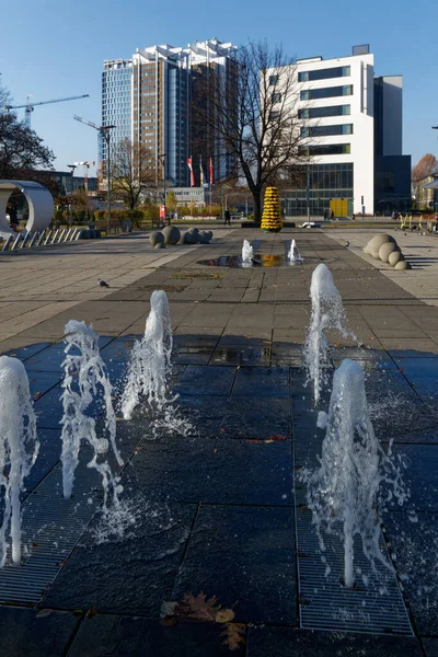 Plac Przyjaciol Miszkolca Centre Ville Katowice Novembre 2021 Avec Paysage — Photo