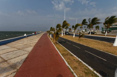 Campeche, Meksika 'daki sahil bulvarı..