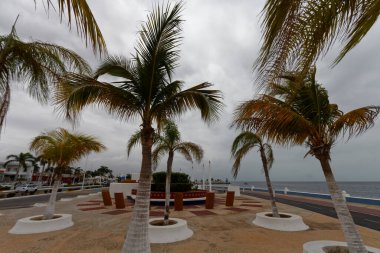 Campeche 'deki sahil bulvarı.