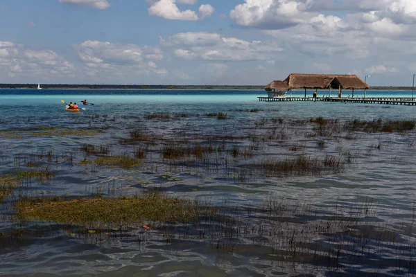 Water Sports Activites Laguna Bacalar Mexico Laguna Siete Colores — Foto de Stock