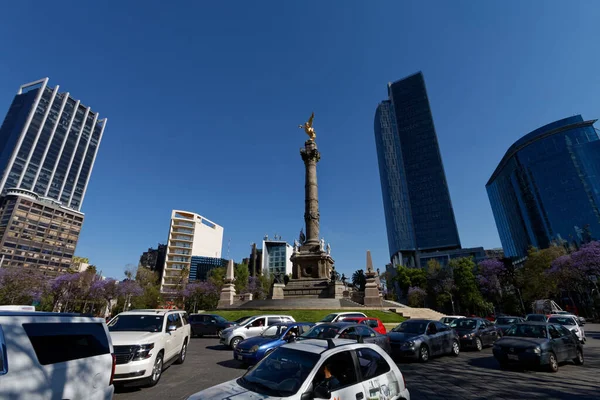 Avenida Paseo Reforma Στο Κέντρο Της Πόλης Του Μεξικού Κύρια — Φωτογραφία Αρχείου