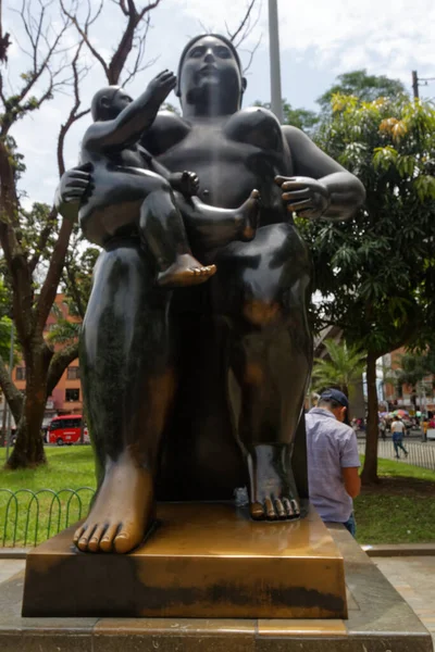 Medellín Colombia Plaza Botero Con Obras Del Famoso Escultor Colombiano —  Fotos de Stock