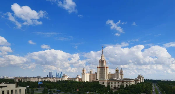 Moscou Rússia Março 2021 Vista Aérea Dos Edifícios Campus Famosa — Fotografia de Stock