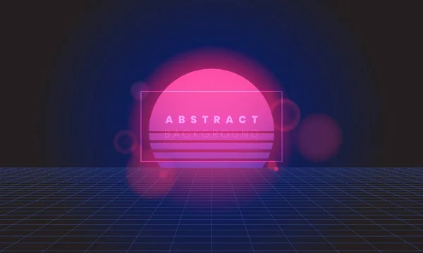 Retro Digitalen 80Er Stil Futuristischen Abstrakten Hintergrund Sci Neon Licht — Stockvektor