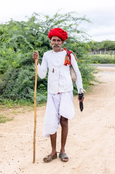 Jawai Rajastán India Septiembre 2021 Retrato Anciano Del Grupo Étnico —  Fotos de Stock