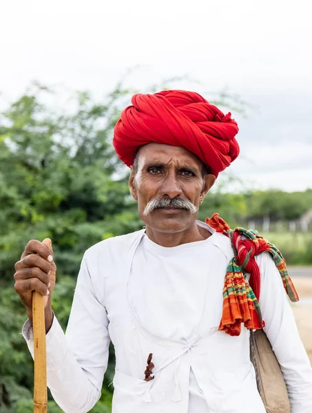 Jawai Rajastán India Septiembre 2021 Retrato Anciano Del Grupo Étnico — Foto de Stock