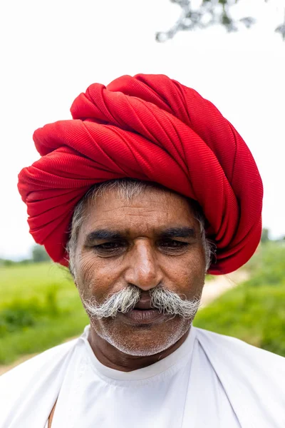 Jawai Rajasthan India September 2021 Portrait Elderly Man Rabari Ethnic — 图库照片