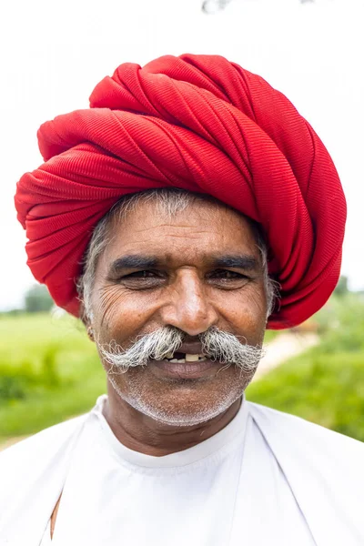 Jawai Rajasthan India September 2021 Portrait Elderly Man Rabari Ethnic — 图库照片