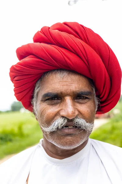Jawai Rajasthan India September 2021 Portrait Elderly Man Rabari Ethnic — 图库照片