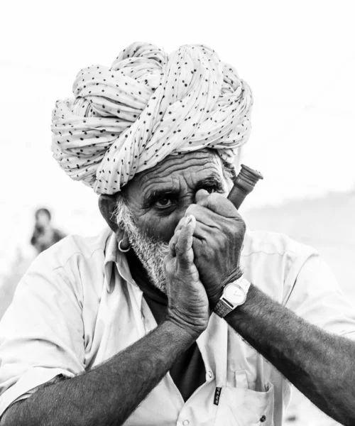 Puşkar Rajasthan Hindistan Ekim 2017 Rajasthan Hintli Adam Fuar Sırasında — Stok fotoğraf