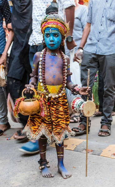 Artiste Enfant Shiva Seigneur Habiller Faire Pour Attirer Les Touristes — Photo