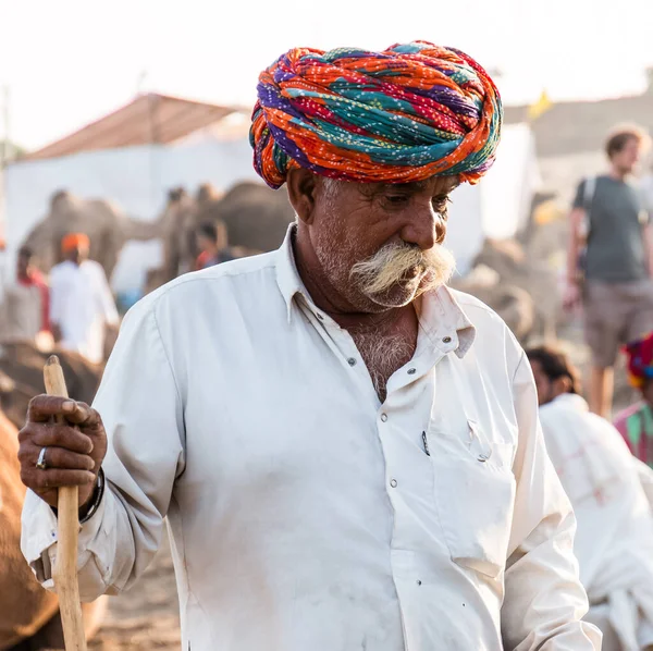 Pushkar Rajasthan India Oct 2017 Local Man Pushkar Camel Fair — Stockfoto