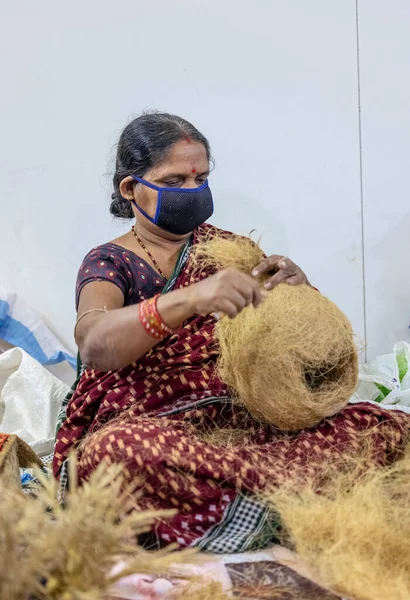 New Delhi India Local Woman Hunar Haat Fair — стокове фото