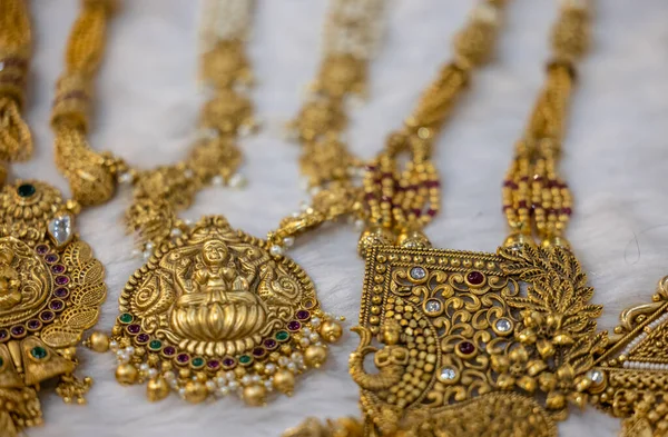 Indian Ethnic Jewellery Display Local Shop Close View — Stock Photo, Image