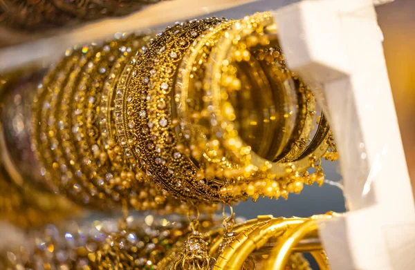 Indian Ethnic Jewellery Display Local Shop Close View Imagem De Stock