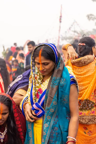 Ghaziabad Uttar Pradesh India November 2021 Chhath Puja Ινδοί Ινδοί — Φωτογραφία Αρχείου