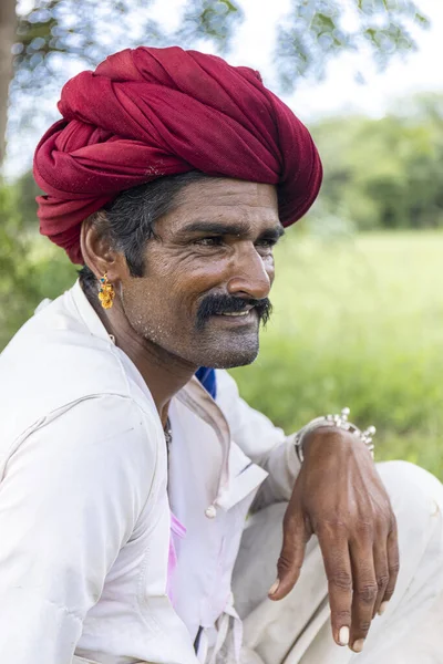 Jawai Rajasthan Indie Září 2021 Portrét Mužského Pastýře Etnické Skupiny — Stock fotografie