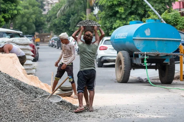 Ghaziabad Uttar Pradesh India October 2021 Unidentified Indian Male Workers — Stock Photo, Image