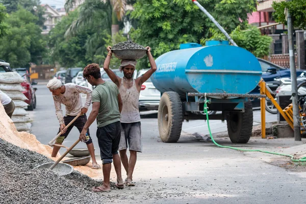 Ghaziabad Uttar Pradesh India October 2021 Unidentified Indian Male Workers — Stock Photo, Image