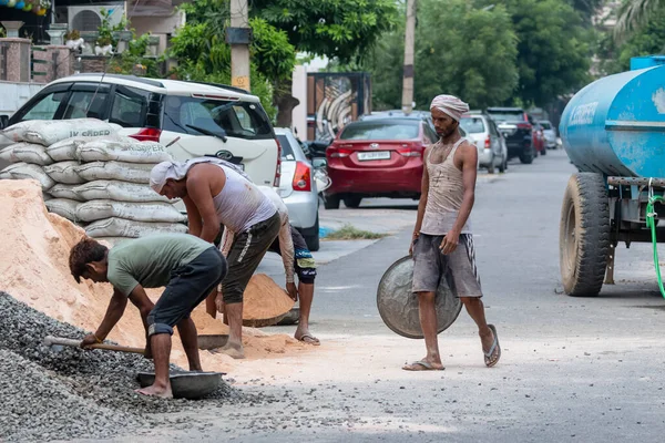 Ghaziabad Uttar Pradesh India October 2021 Unidentified Indian Male Workers — Stock Photo, Image