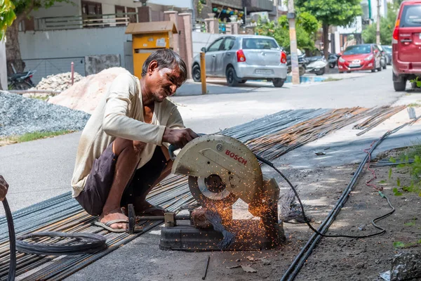 Ghaziabad Uttar Pradesh India October 2021 Unidentified Male Worker Working — Stock Photo, Image