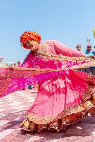 Barsana Uttar Pradesh Ινδία Μάρτιος 2022 Άγνωστοι Άνθρωποι Απολαμβάνουν Φεστιβάλ — Φωτογραφία Αρχείου