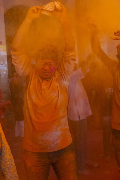 Barsana Uttar Pradesh India March 2022 Unidentified People Enjoying Holi — Stock Photo, Image