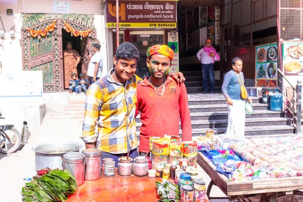 Uttar Pradesh India Marzo 2022 Personas Identificadas Disfrutando Del Festival —  Fotos de Stock