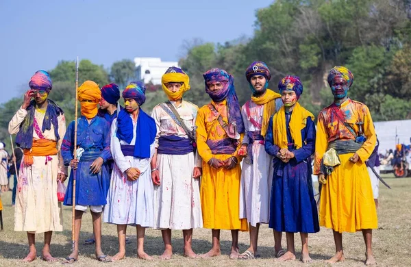 Anandpur Sahib Punjab Indien Mars 2022 Porträtt Sikh Hane Nihang — Stockfoto