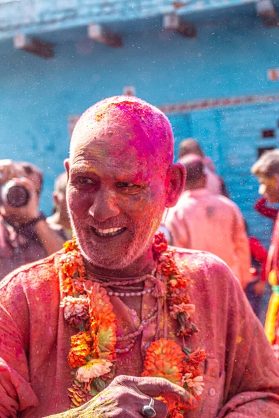 Barsana Uttar Pradesh India March 2022 Portrait Indian Hindu People — Stock Photo, Image