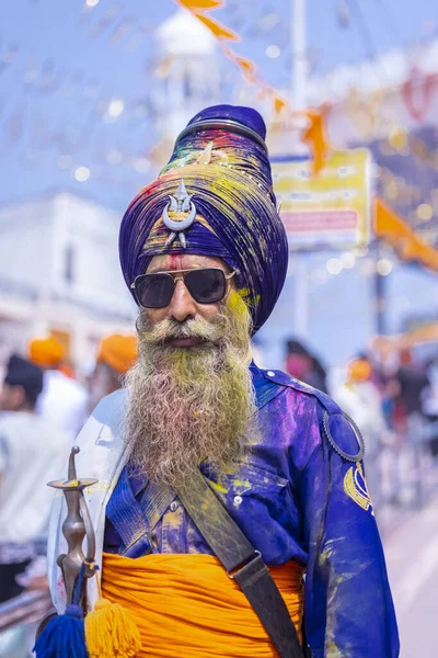 Anandpur Sahib Punjab India March 2022 Portrait Sikh Male Nihang — Stock Photo, Image