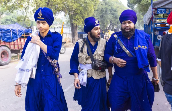 Anandpur Sahib Pendżab Indie Marzec 2022 Portret Sikh Mężczyzn Nihang — Zdjęcie stockowe