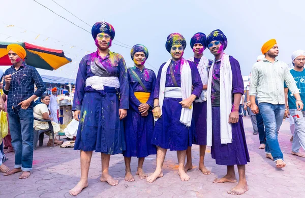 Anandpur Sahib Punjab Índia Março 2022 Retrato Macho Sikh Nihang — Fotografia de Stock