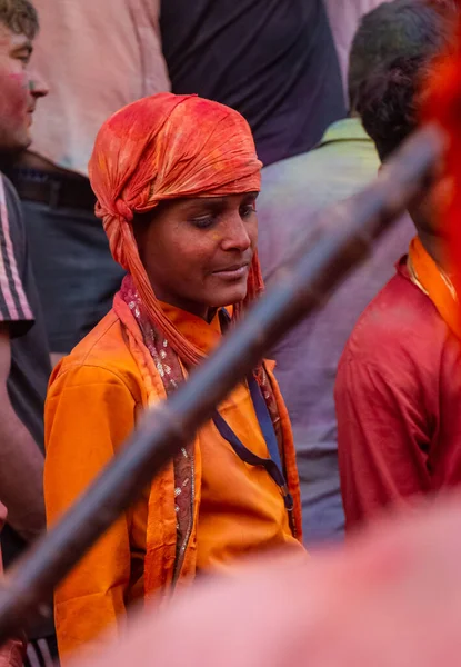 Barsana Uttar Pradesh India Marzo 2022 Los Indios Celebran Tradicional —  Fotos de Stock