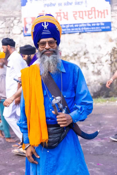 Anandpur Sahib Punjab India March 2022 Portrait Sikh Male Nihang — стокове фото