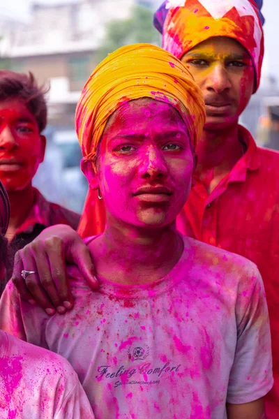 Barsana Uttar Pradesh India Marzo 2022 Los Indios Celebran Tradicional —  Fotos de Stock