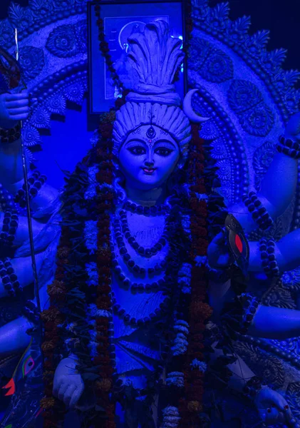 Идол Богини Дурги Пандале Дурга Пуджа Является Самым Важным Всем — стоковое фото