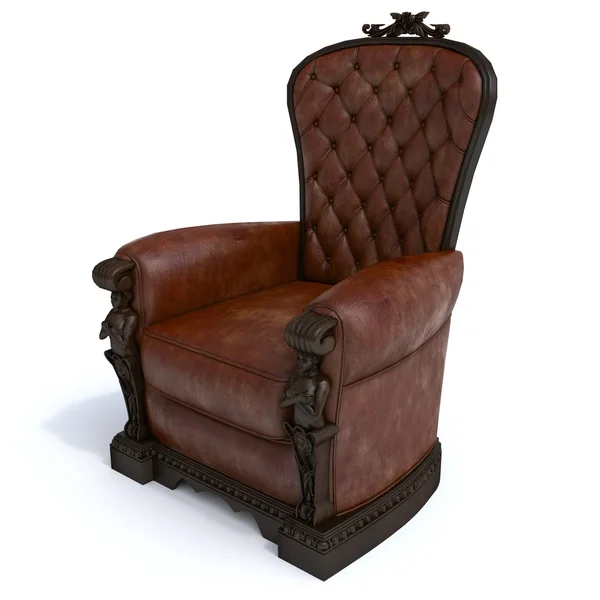 アンティークブラウンの肘掛け椅子 — ストック写真