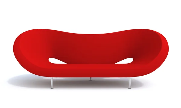 Modern red sofa on white background — Stock Photo, Image