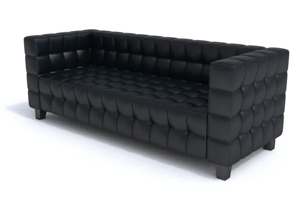 Czarna sofa — Zdjęcie stockowe