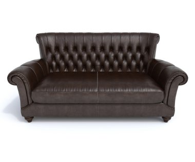 beyaz izole kahverengi modern kanepe