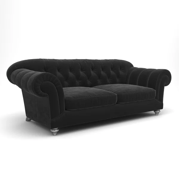 Czarna sofa — Zdjęcie stockowe