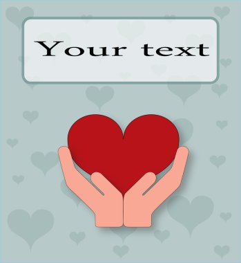 iki eli elinde kalp ile bayrak