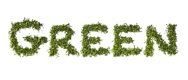 Woord groene geschreven met salade — Stockfoto