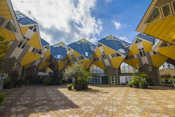 Casas cúbicas amarillas en Rotterdam — Foto de Stock