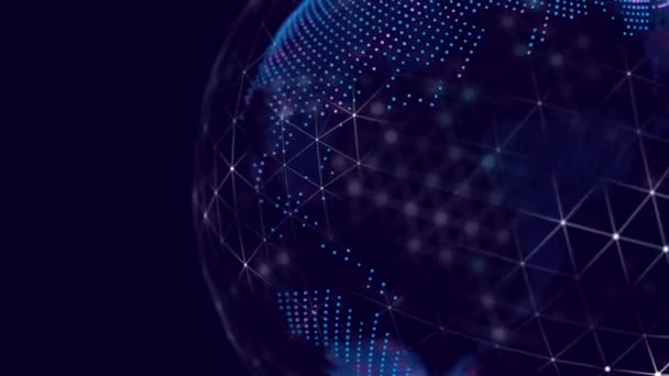 Netzwerkverbindungsstruktur Abstrakte Technologie Hintergrund Mit Digitalen Verbindungsdaten Auf Dem Planeten — Stockvideo