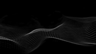 Soyut teknoloji dalgası. Parçacık akışı. Büyük veri transferi görselleştirmesi. 3d oluşturma.